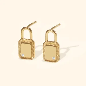 Little Lock Crystal Stud Earrings