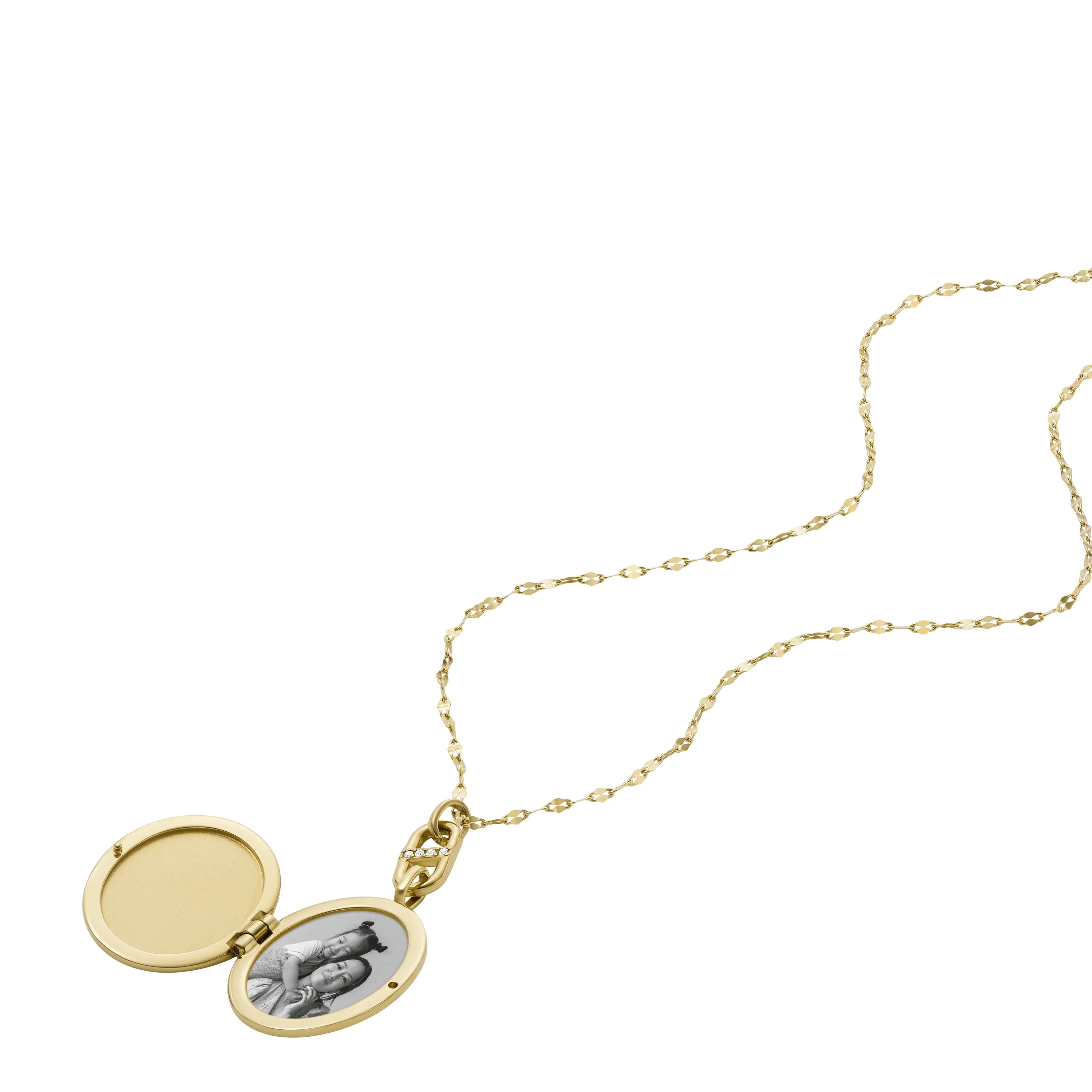 Locket Collection Gold-Tone Stainless Steel Chain Necklace