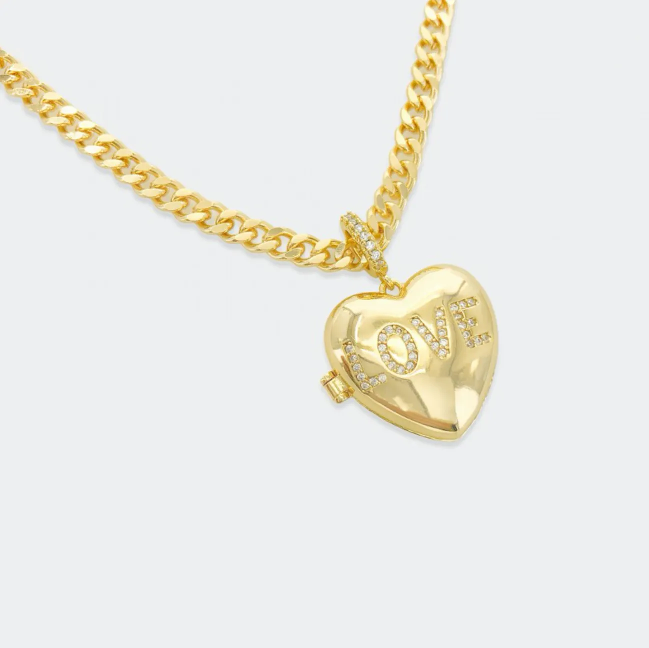 Love Locket on Curb Chain