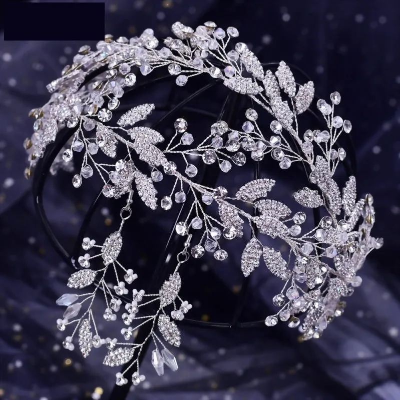 Luxury Bridal Hair Tiara Crystal Rhinestone Headband Wedding Hair Accessory