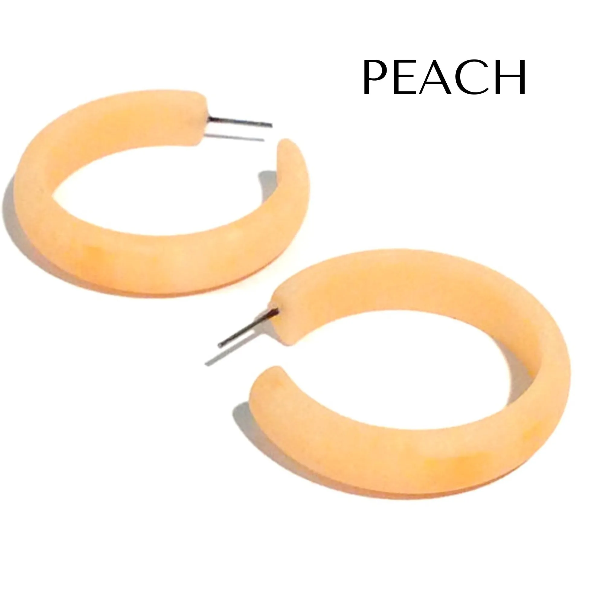 Marbled Lucite Midi Hoop Earrings