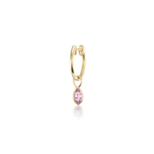 Marquise Pink Sapphire Bezel Huggie