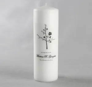 Memorial Candle with Blossom Tree