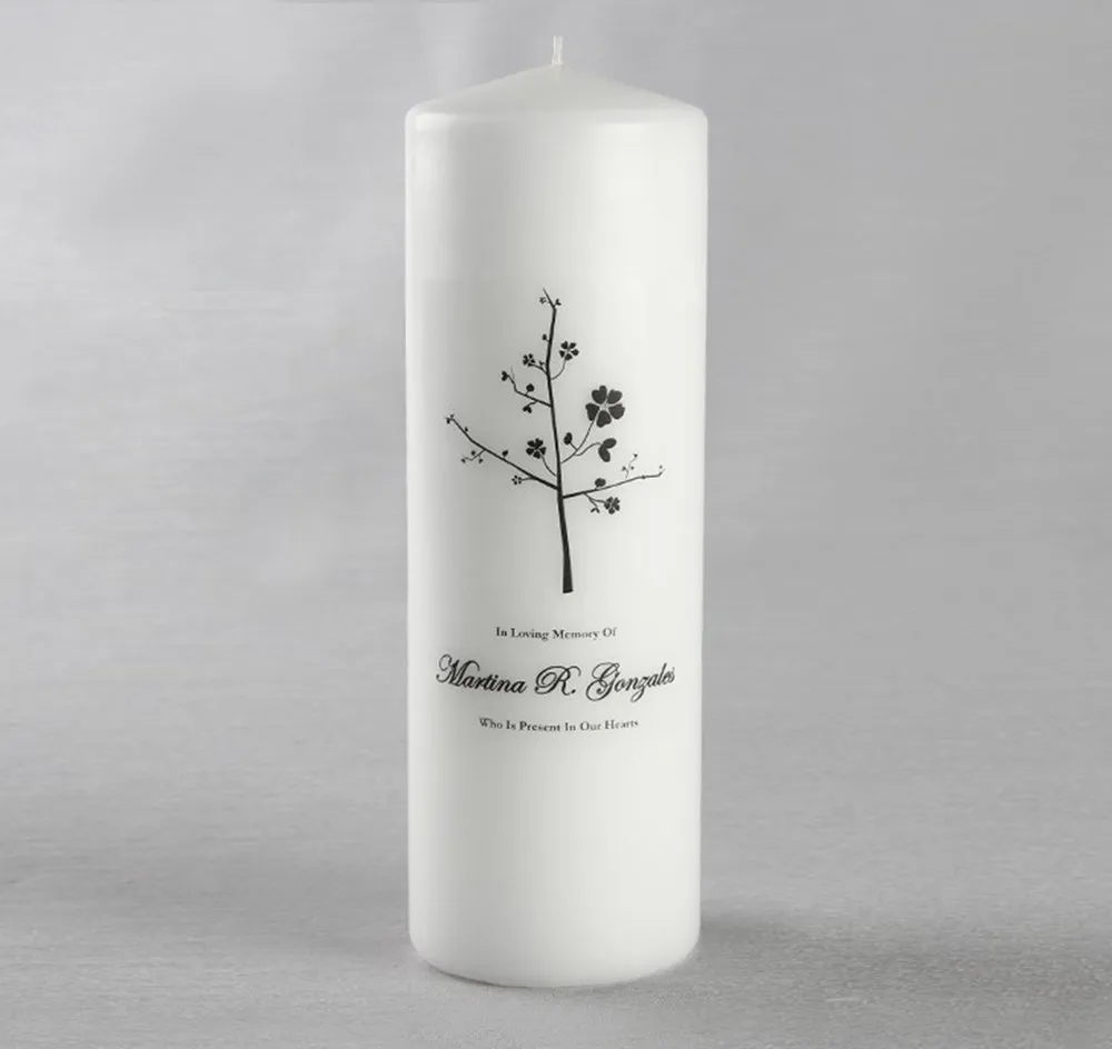 Memorial Candle with Blossom Tree