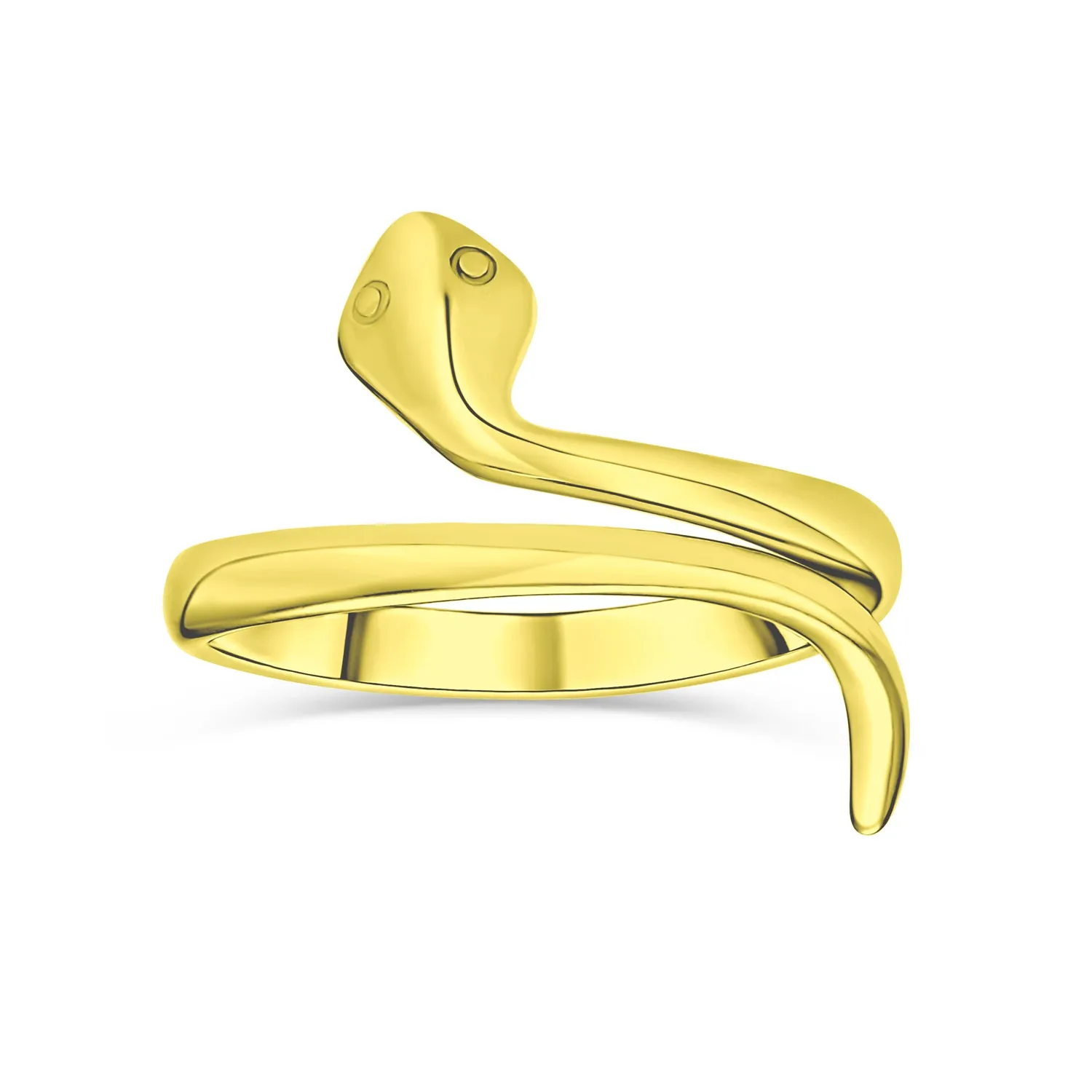 Midi Knuckle Wrap Snake Serpent Ring Gold Plated .925 Sterling Silver