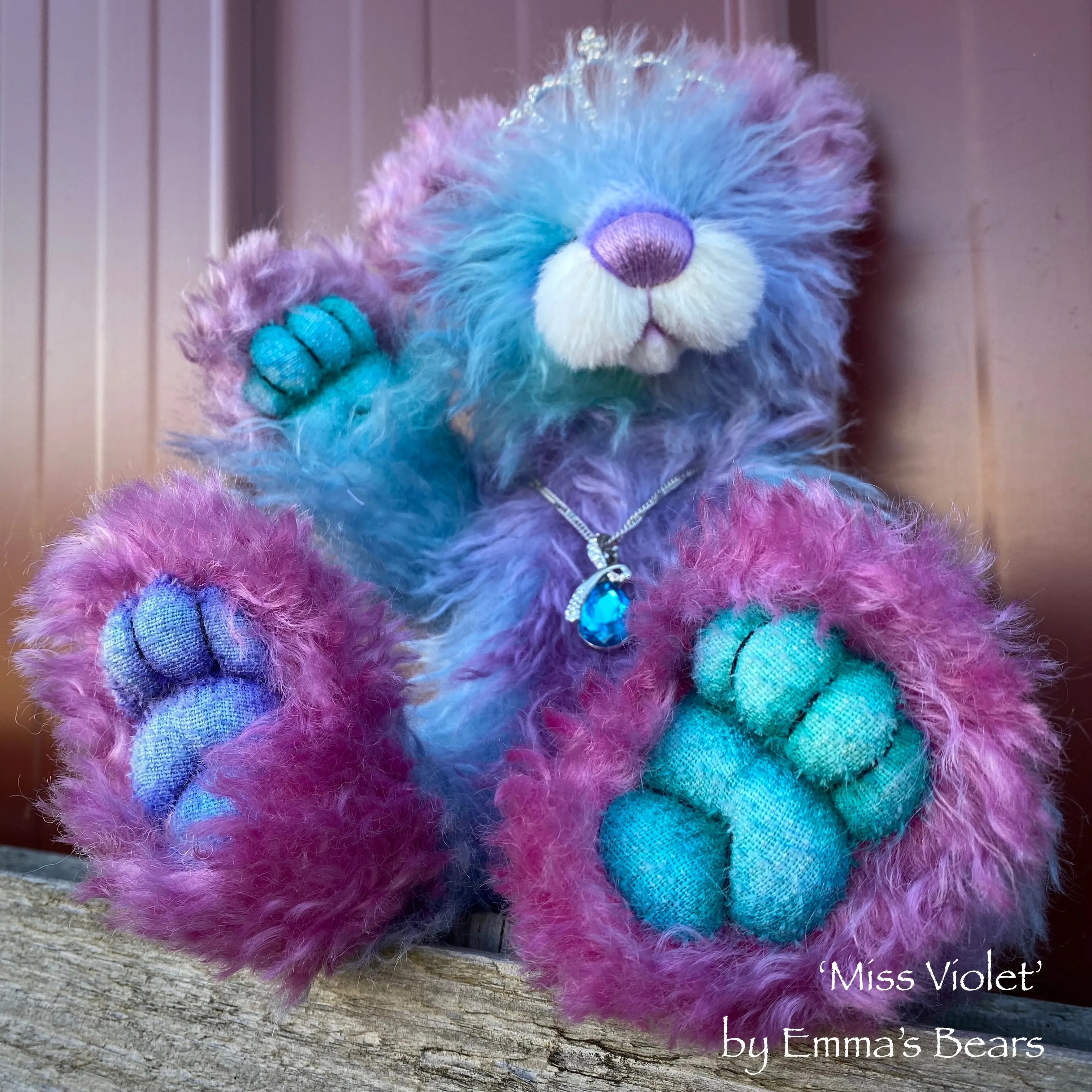 Miss Violet - 12" Mohair and Alpaca Artist Bear by Emma's Bears - OOAK