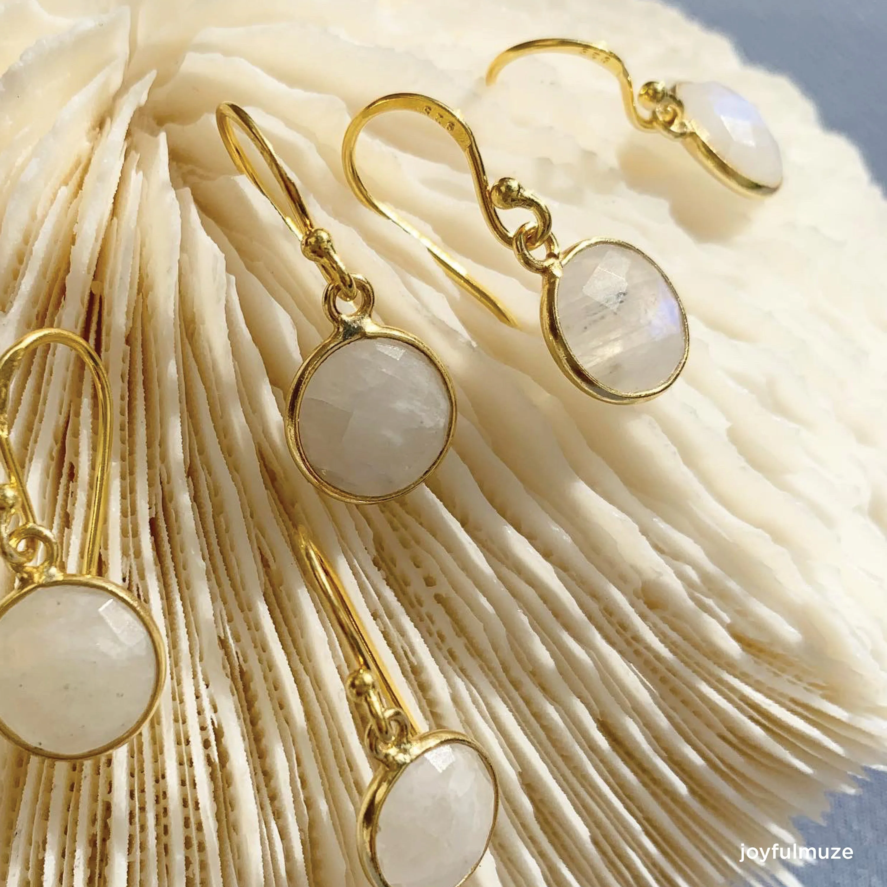 Moonstone Gold Earrings