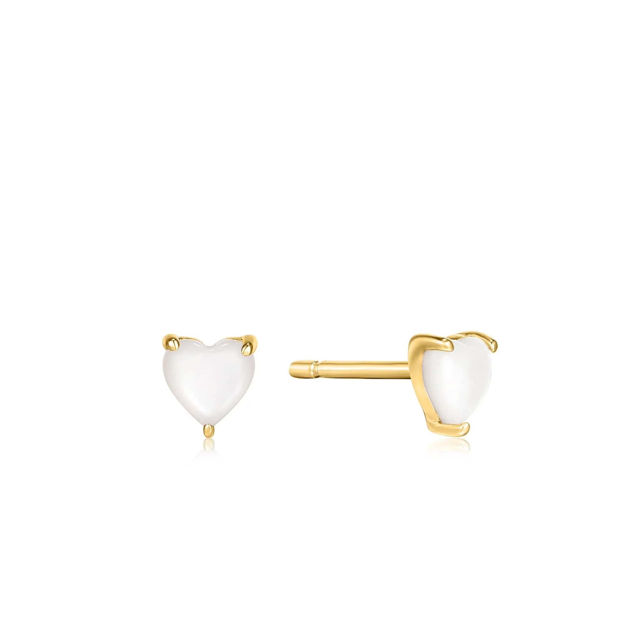 MOTHER OF PEARL HEART STUD EAR