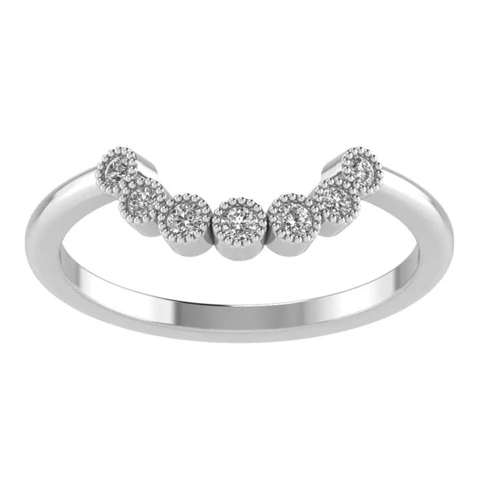 Mountz Collection Roman Arch Milgrain Tiara Wedding Band 14K White Gold