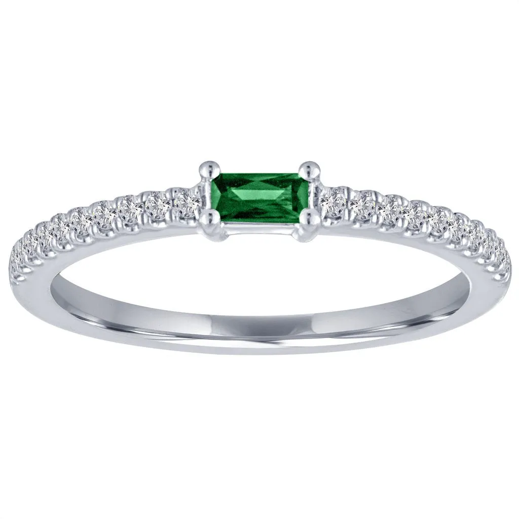 My Story "The Julia" Baguette Emerald Diamond Ring