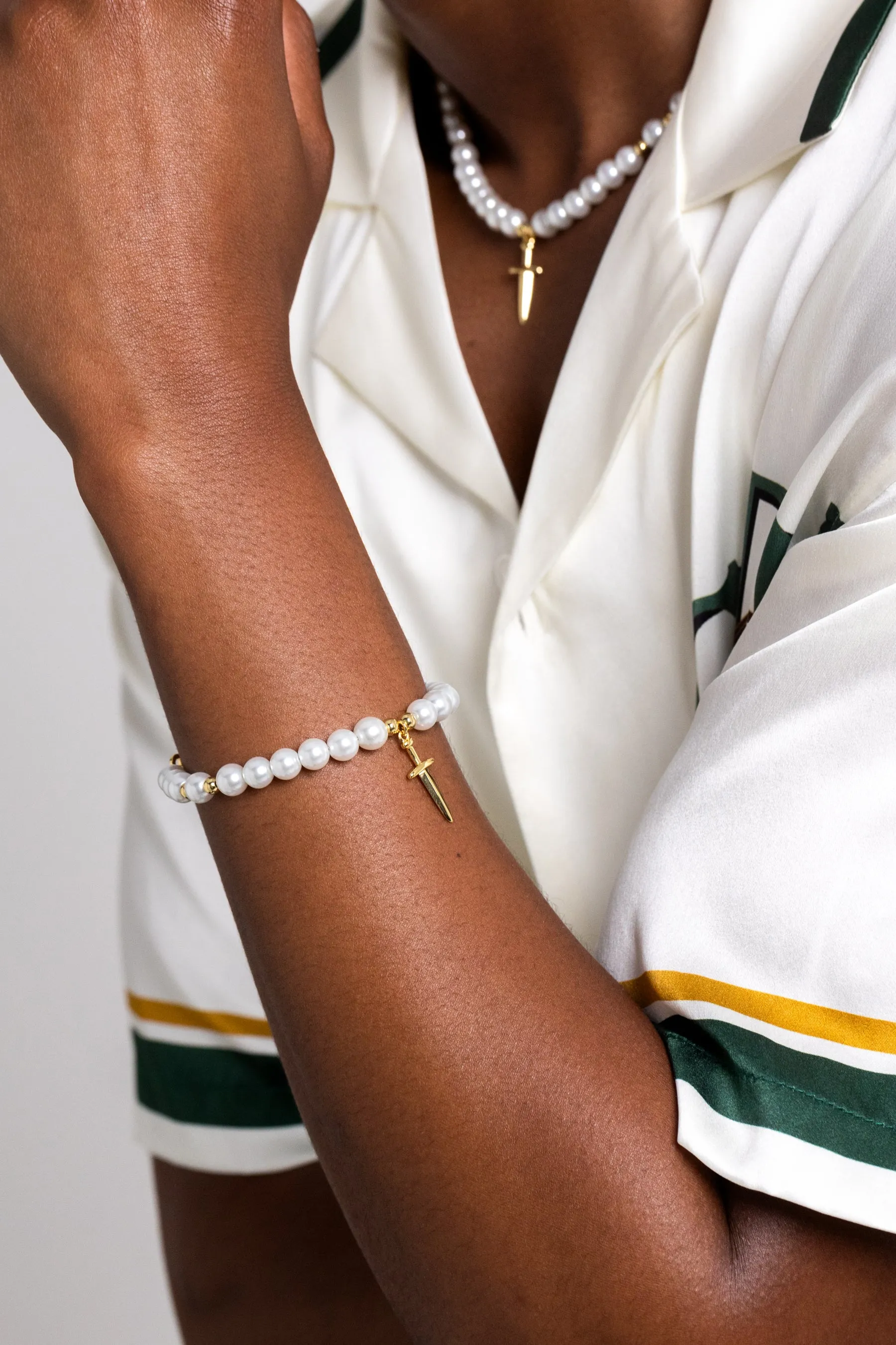 NXS Dagger Pearl Bracelet Pearl/Gold