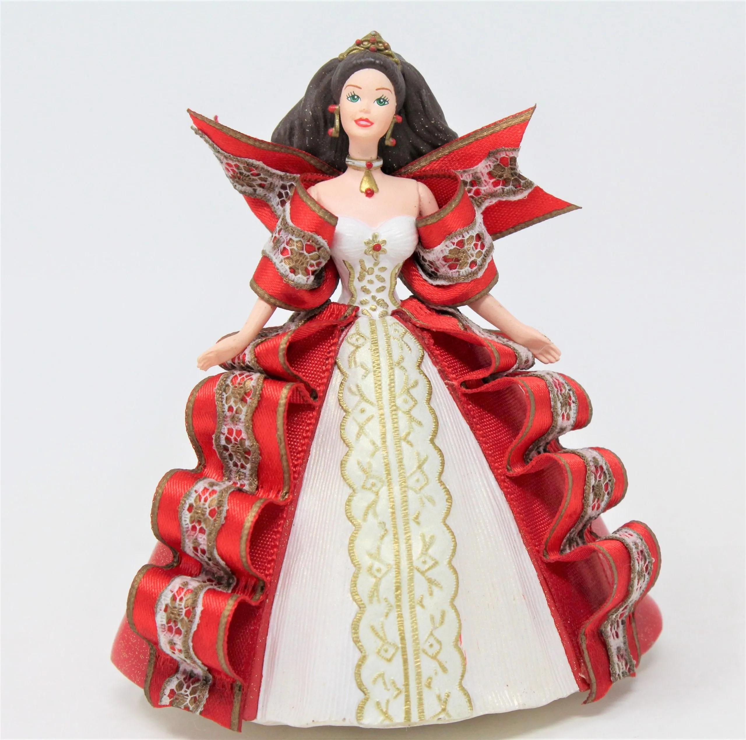 Ornaments, Hallmark, Holiday Barbie #5, Red Dress, 1997