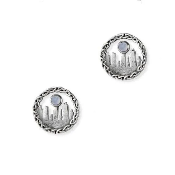 Outlander Inspired Standing Stones Silver Stud Earrings