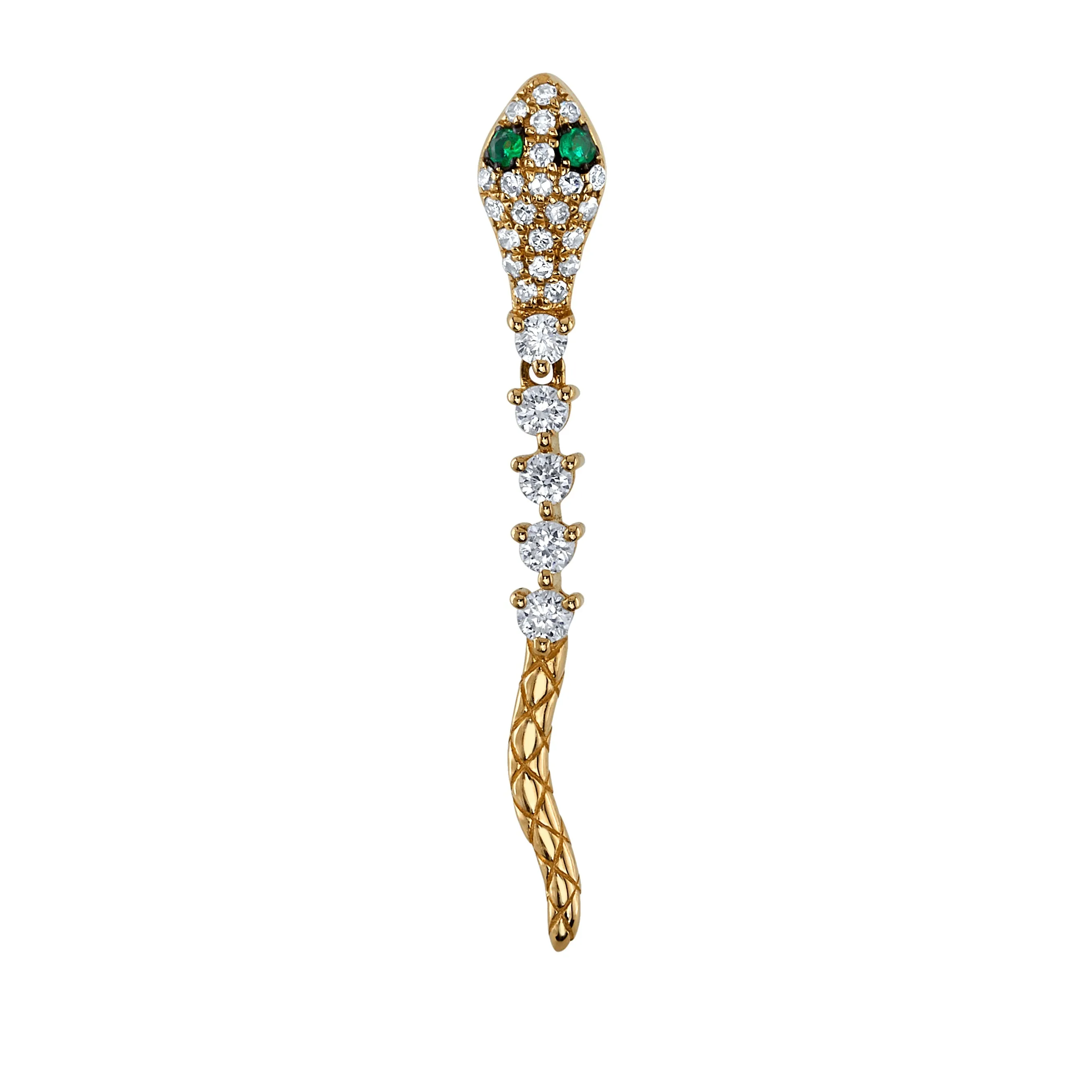 Pave Diamond Hanging Snake Stud