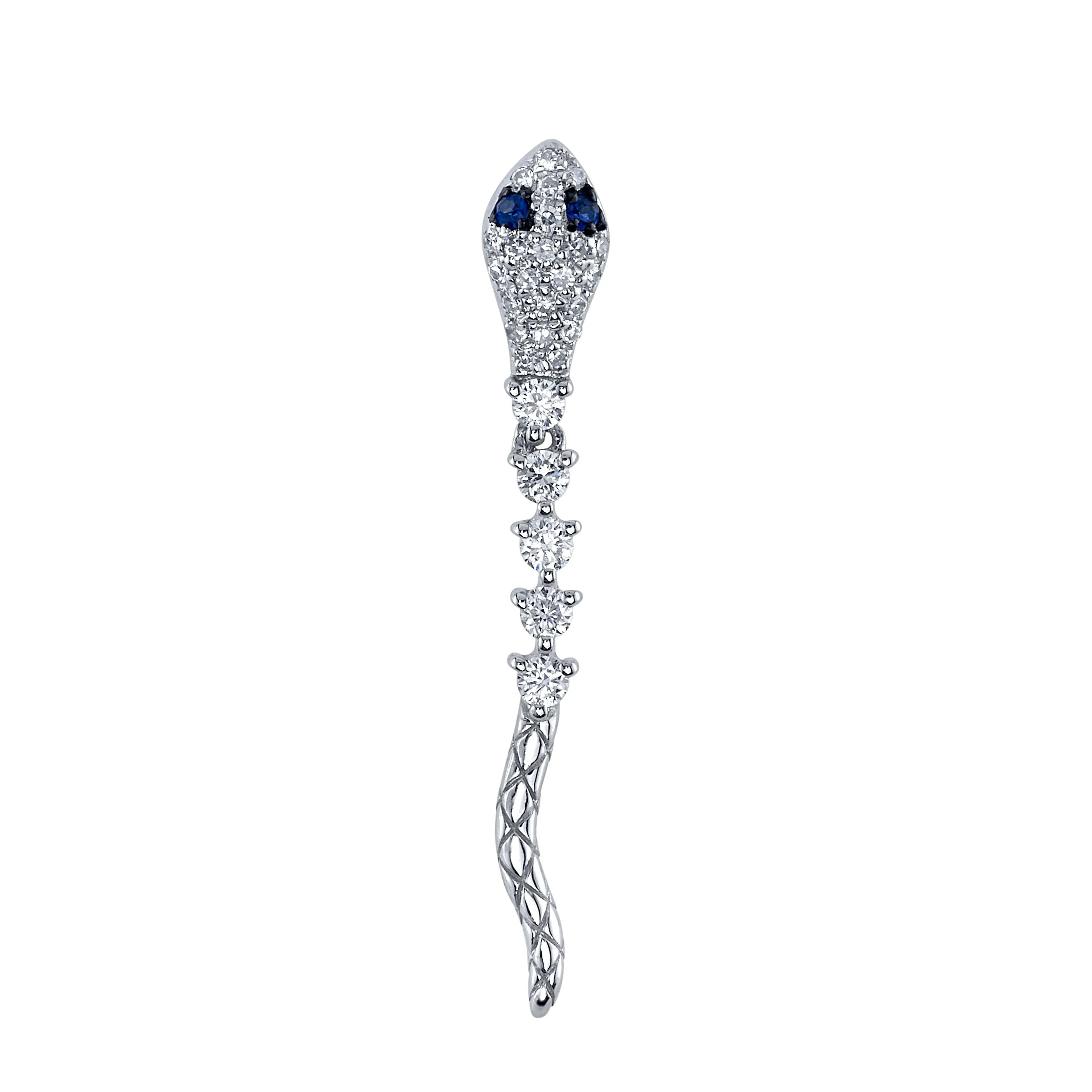 Pave Diamond Hanging Snake Stud