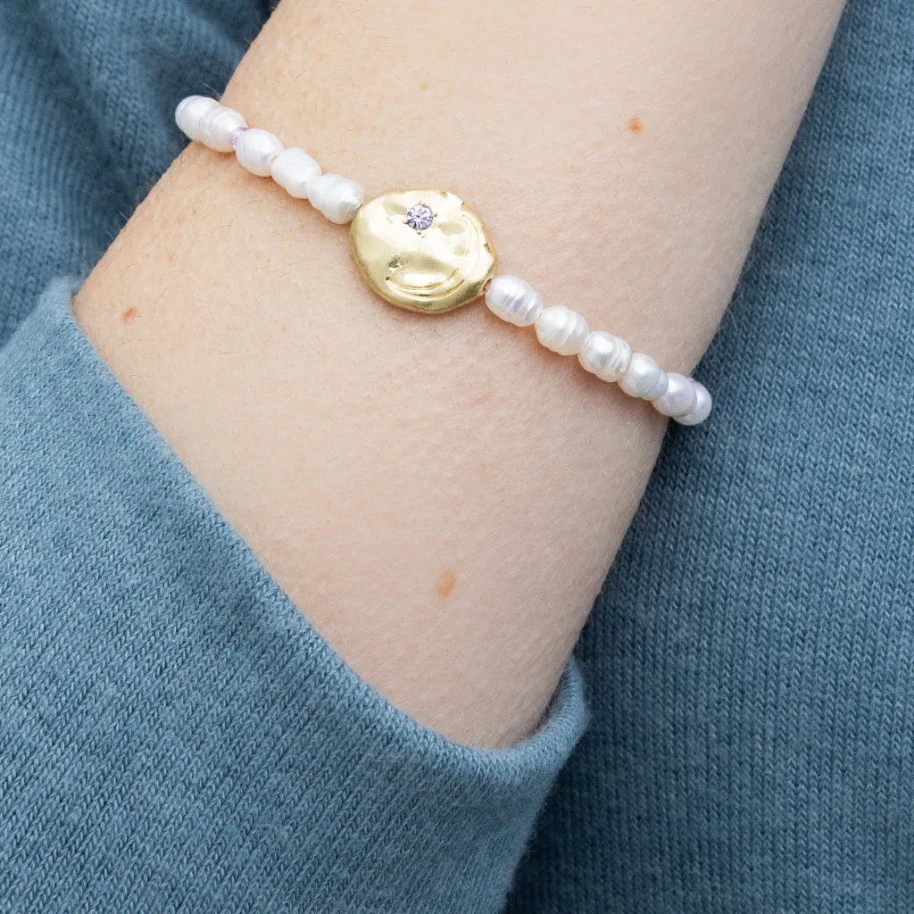 Pearl Affirmation Bracelet - Protection/Gold