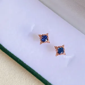 PETITE VINTAGE・18K ROSE GOLD SAPPHIRE EARRINGS