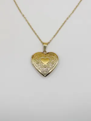 Petunia Heart Locket Necklace