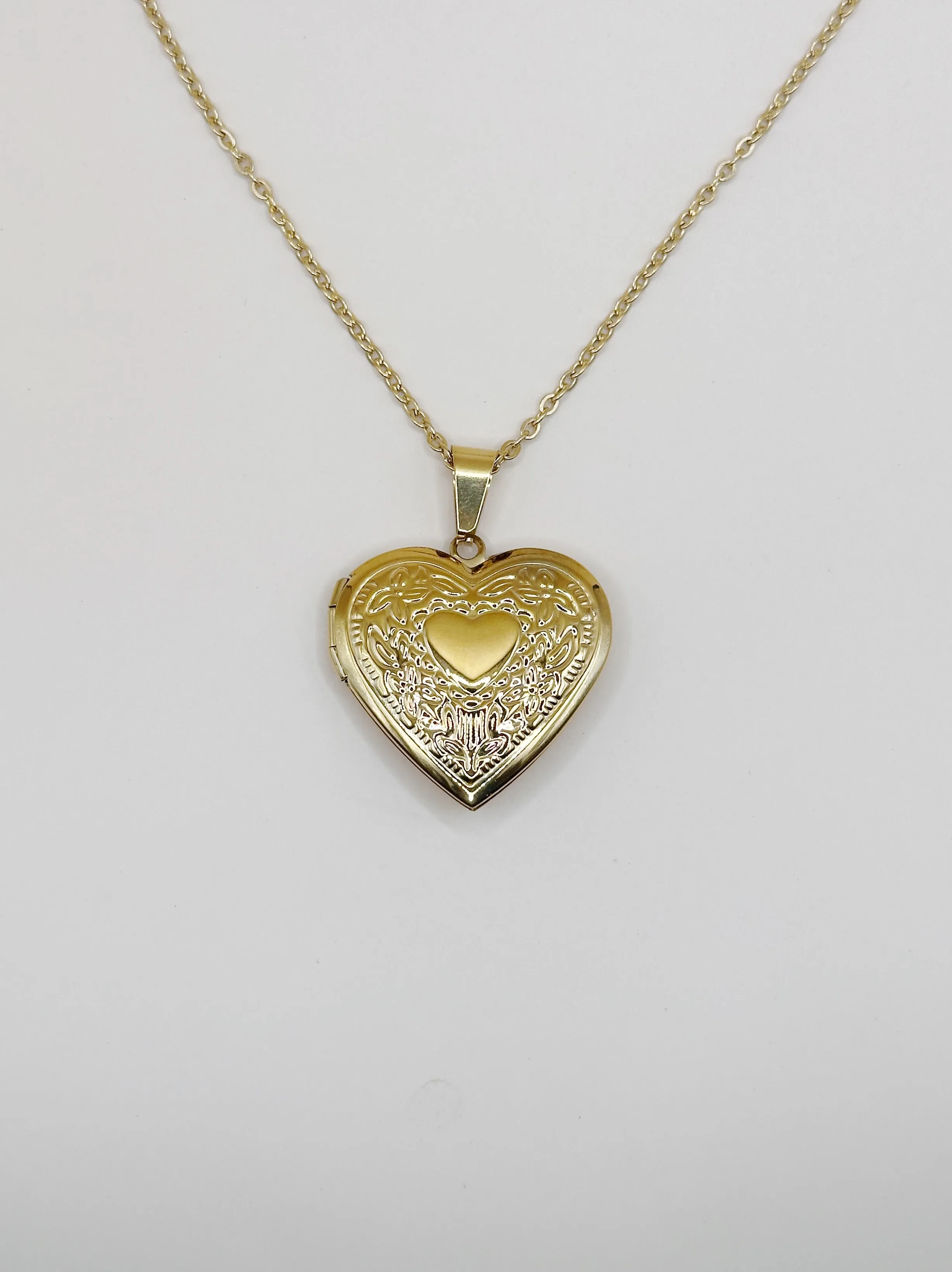 Petunia Heart Locket Necklace