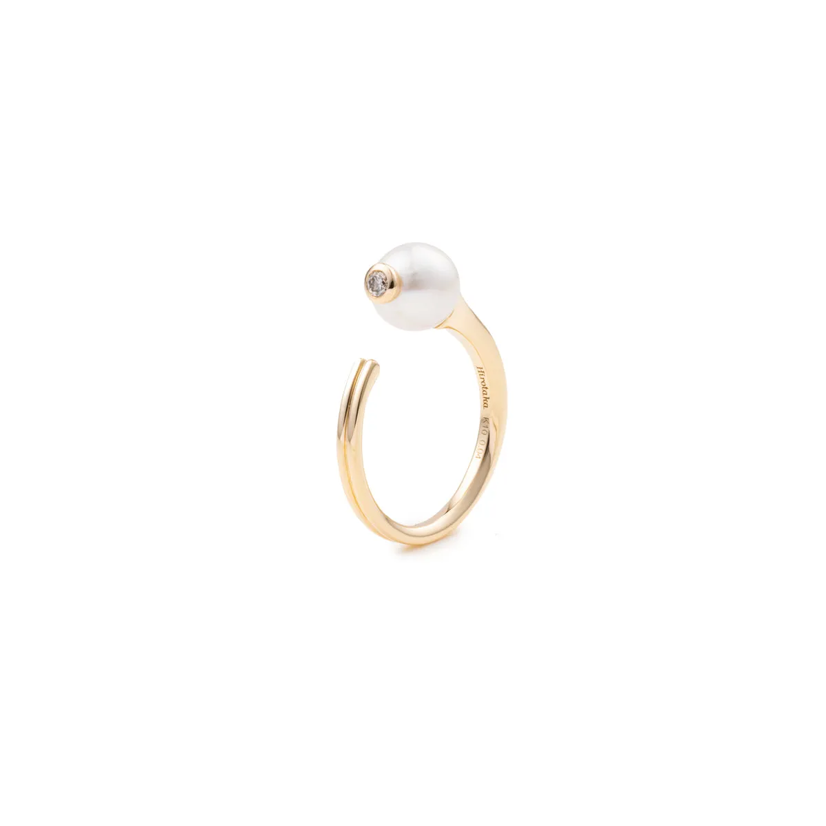 "Beluga" Pearl Diamond Ring