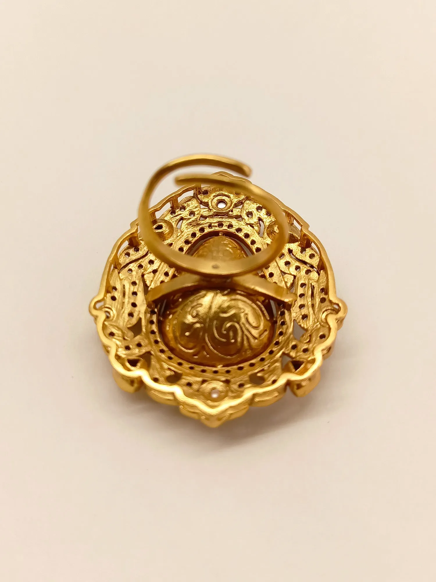 Raga Copper Kundan Finger Ring