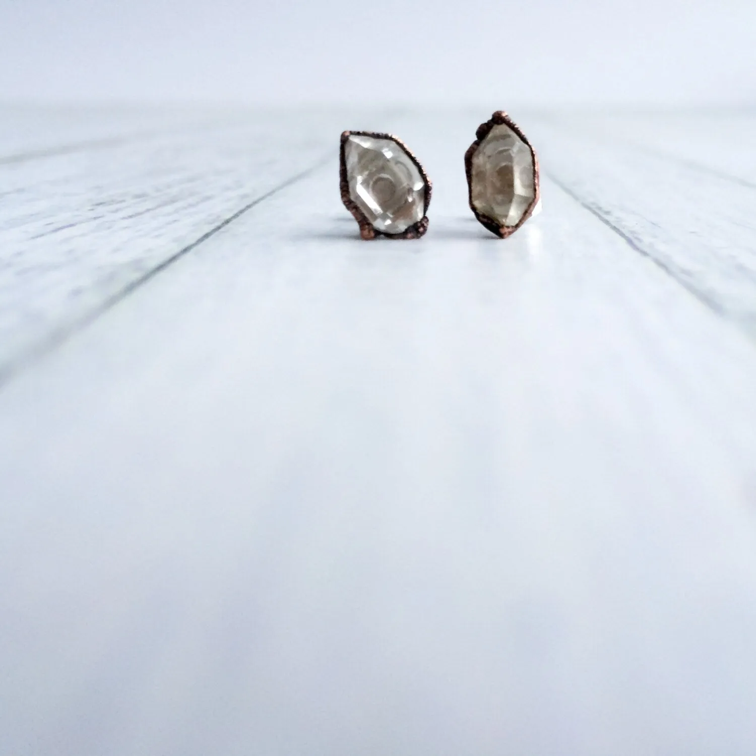 Raw crystal stud earrings