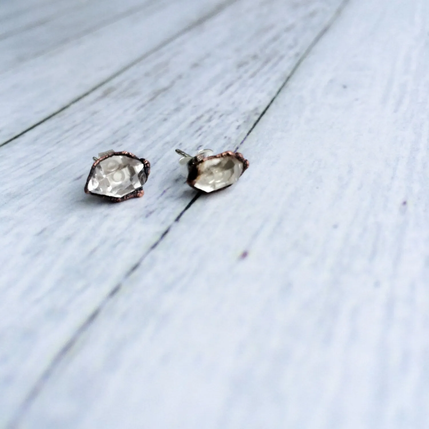 Raw crystal stud earrings