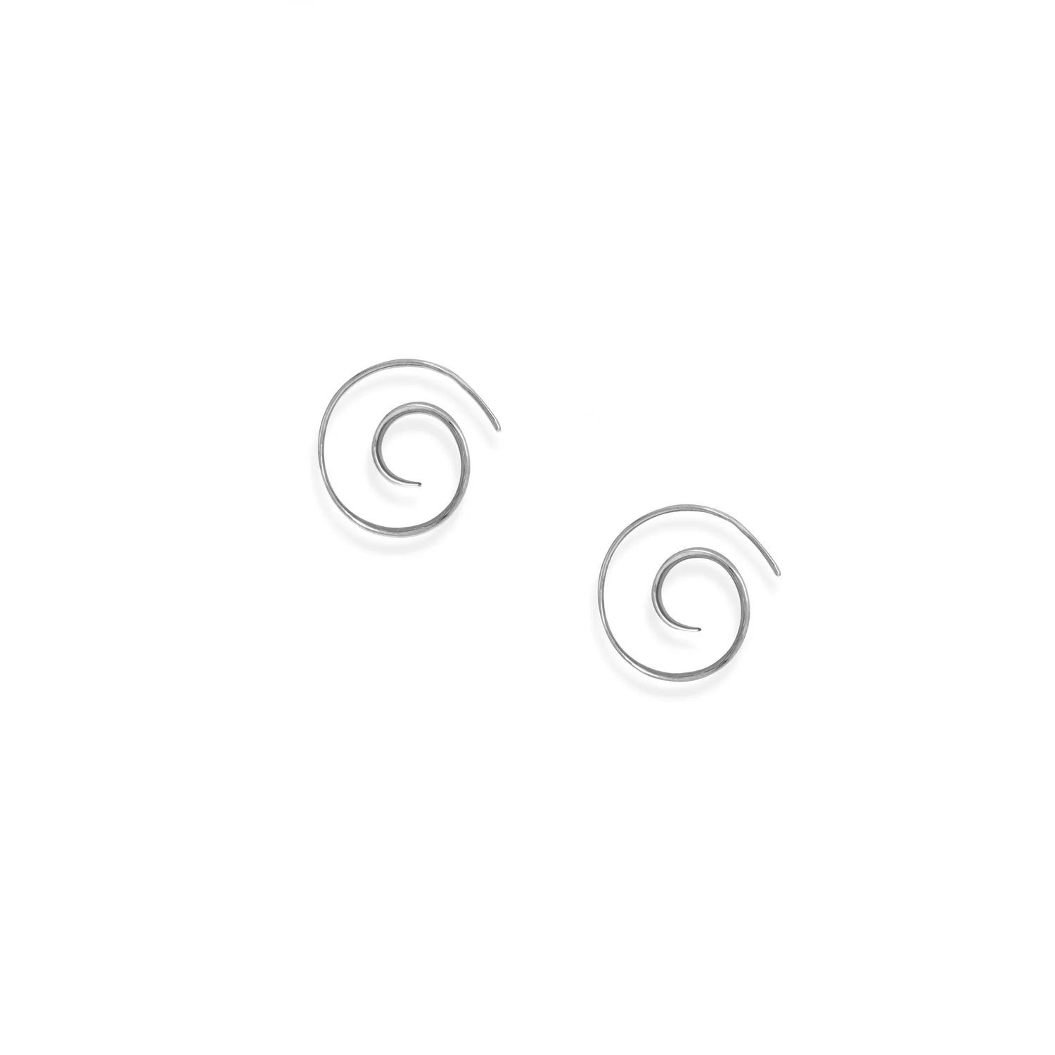 Rhodium Plated Spiral Earrings