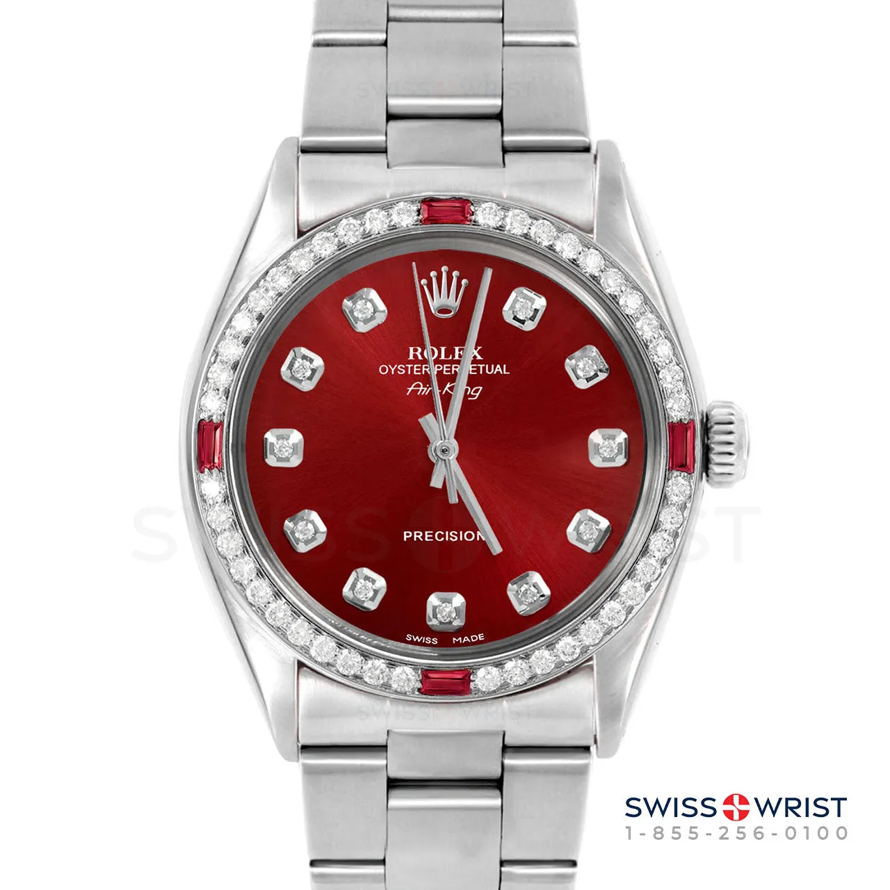 Rolex Air King 34mm | 5500-SS-RED-DIA-AM-4RBY-OYS