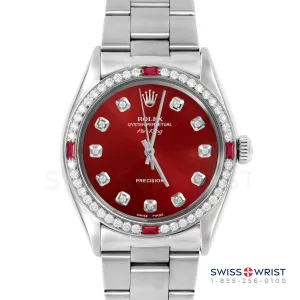 Rolex Air King 34mm | 5500-SS-RED-DIA-AM-4RBY-OYS