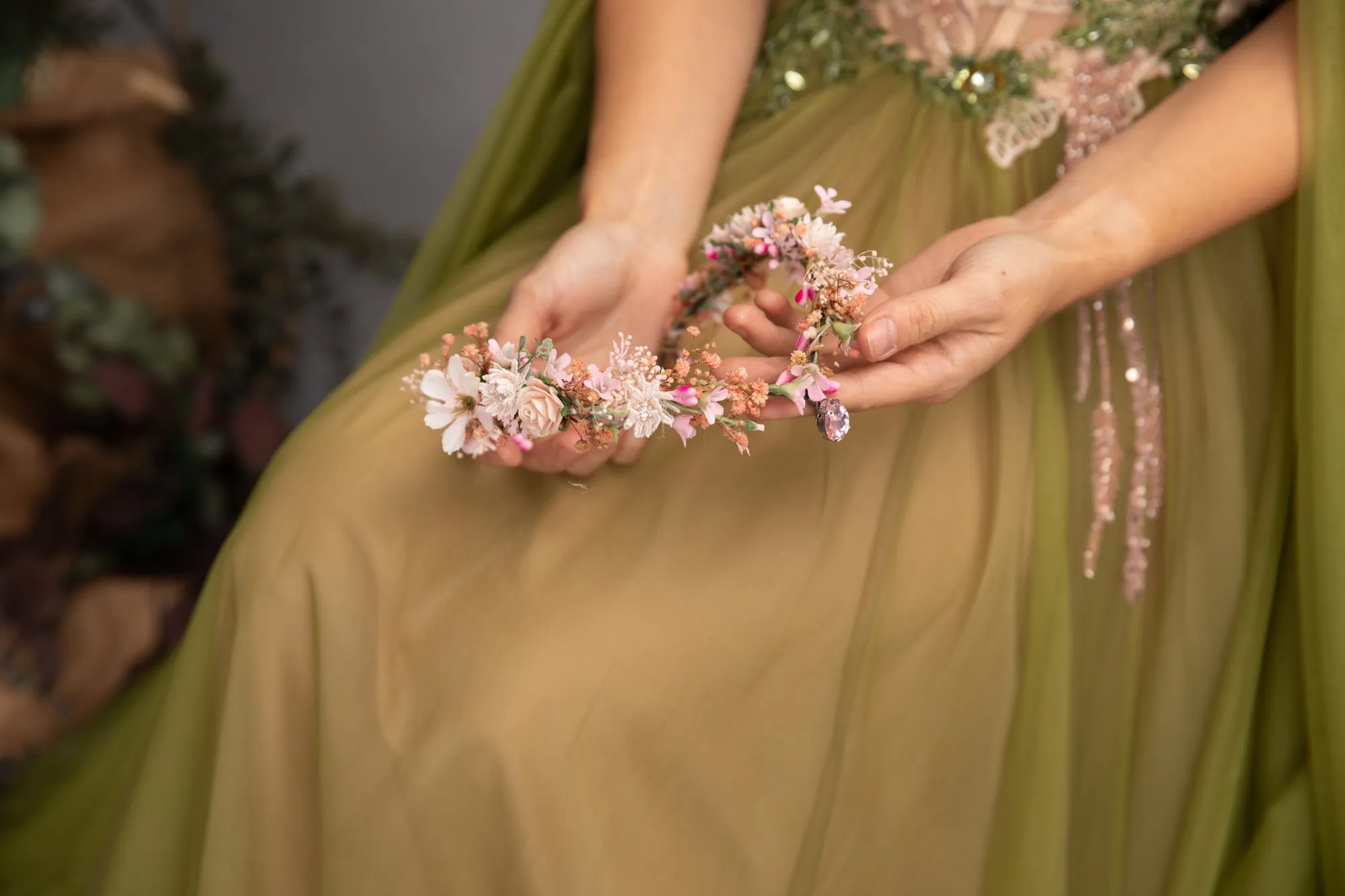 Romantic elven flower crown