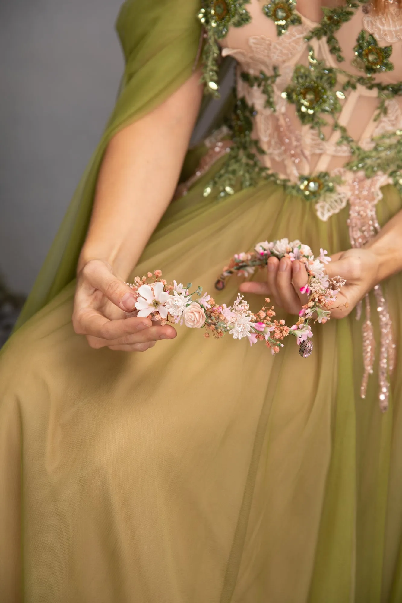 Romantic elven flower crown