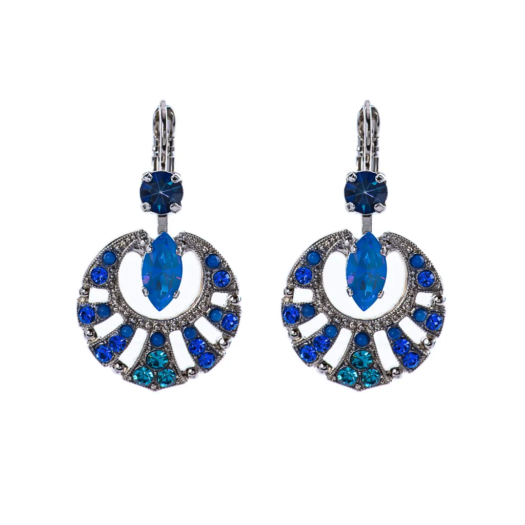 Round Shell Marquise Leverback Earrings in "Sleepytime" *Preorder*