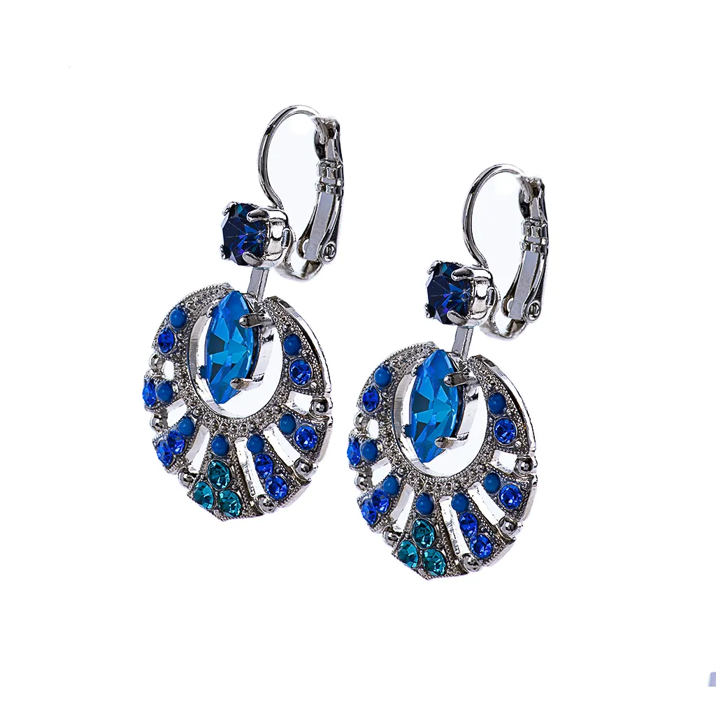 Round Shell Marquise Leverback Earrings in "Sleepytime" *Preorder*