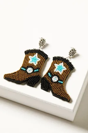 Roundup Boot Beaded Earrings