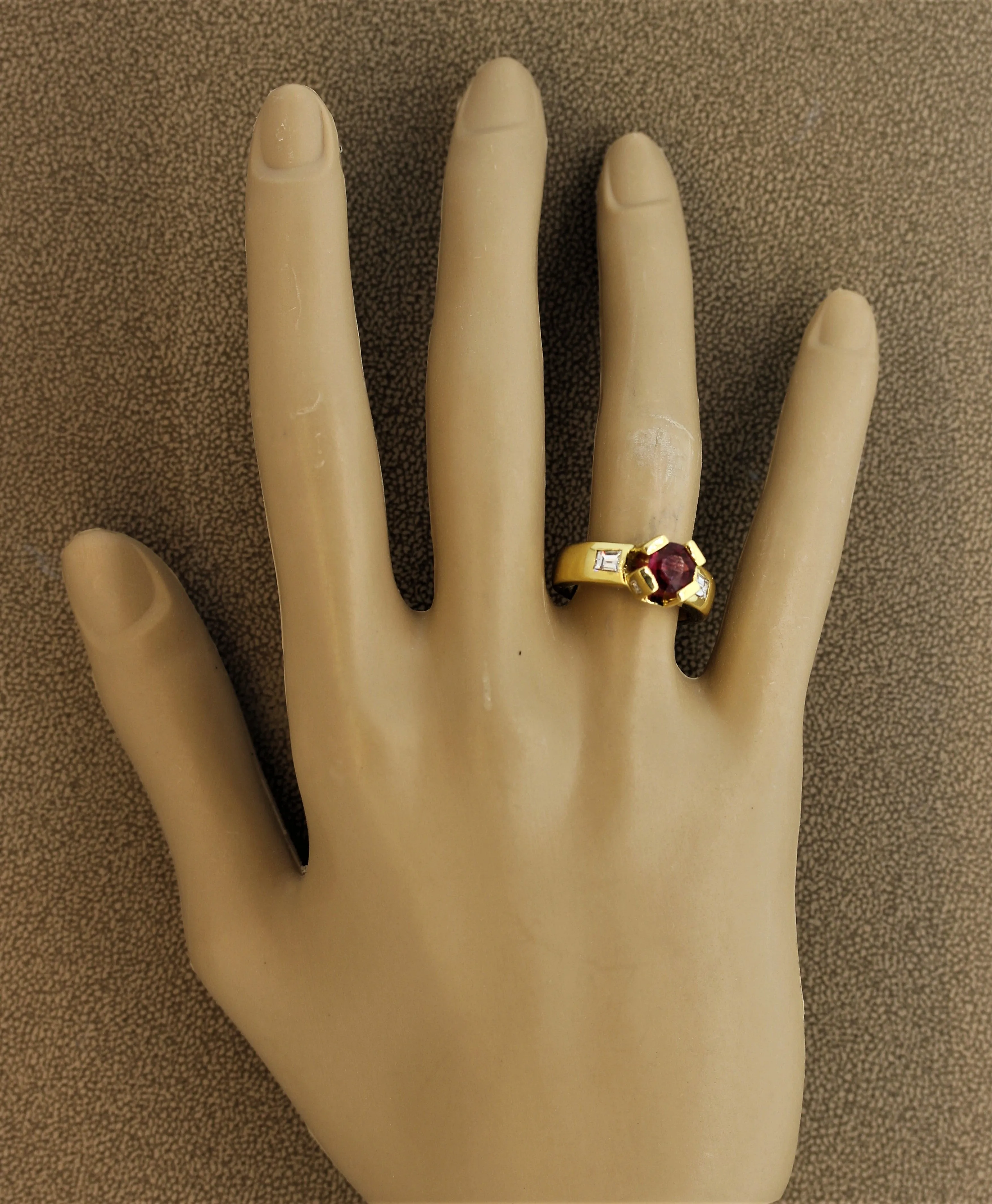 Ruby Diamond “Crown Prong” Gold Ring