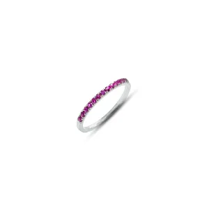 Sana, Half Eternity Ruby Ring 14k White Gold