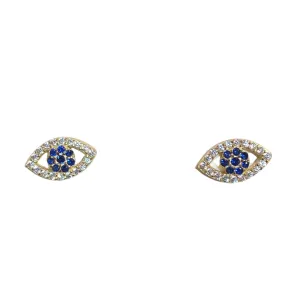 Sapphire Center Evil Eye Studs