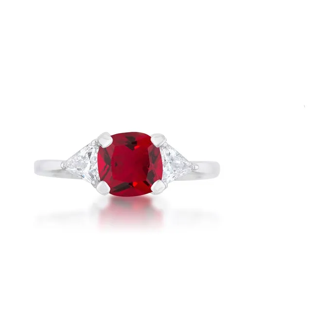 Shonda Three Stone Ruby Red Engagement Ring | 1.58ct