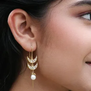 Silver 92.5 Chaand Bali Sui Dhaga Earrings