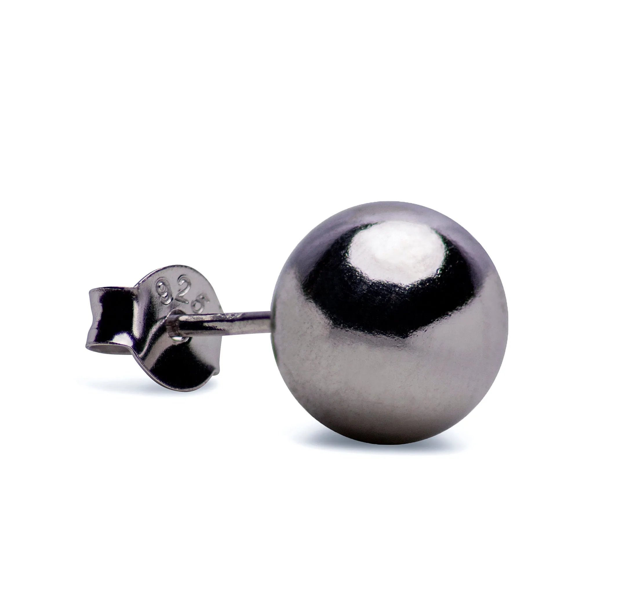 Silver Ball Stud Earrings 8 mm