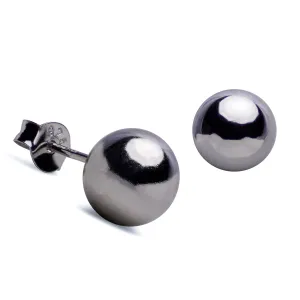 Silver Ball Stud Earrings 8 mm