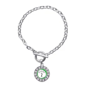 Silver Drunk Two Circle Charm Toggle Bracelet