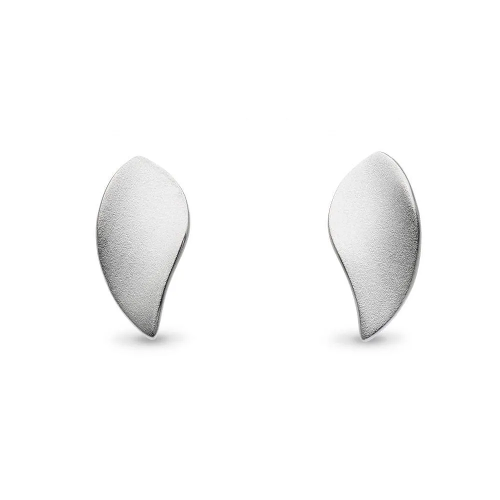 Silver enchanted leaf stud earrings