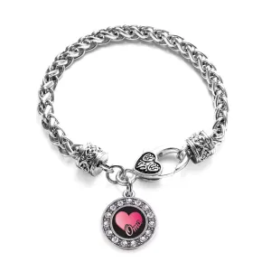 Silver Oma Circle Charm Braided Bracelet