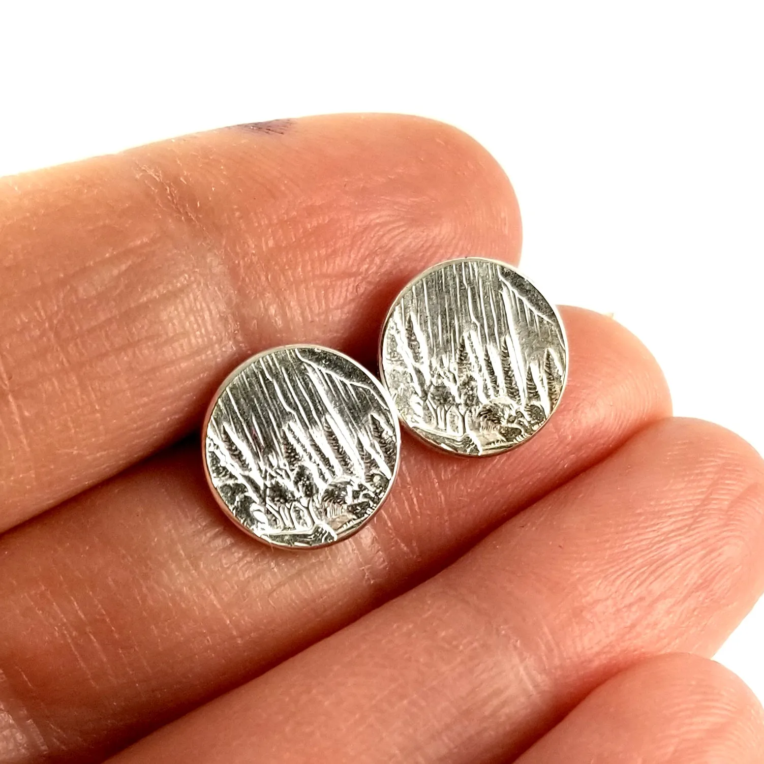 Silver Yosemite National Park Quarter Punch Out Stud Earrings