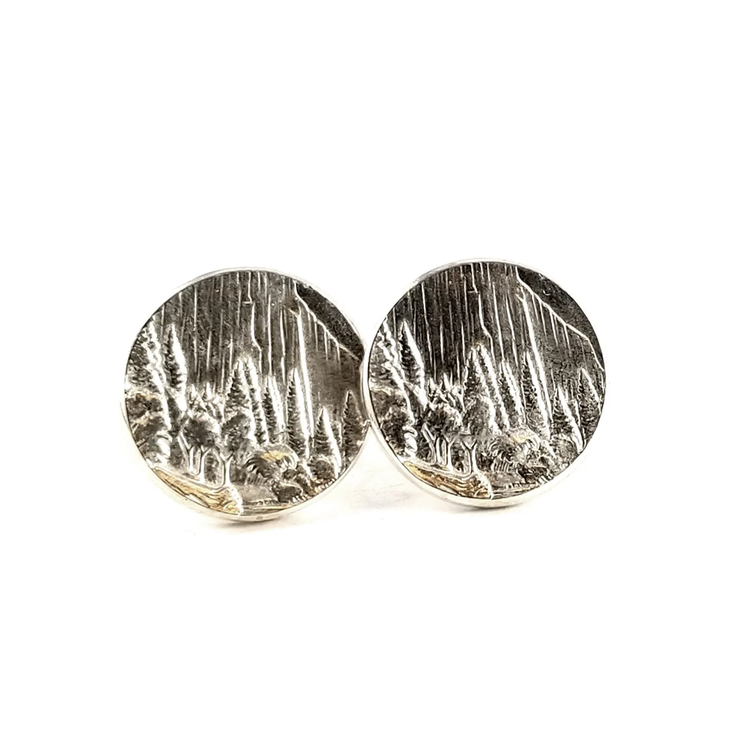 Silver Yosemite National Park Quarter Punch Out Stud Earrings