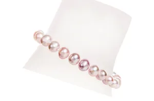 Single Strand Purple Freshwater Pearl Bracelet 8mm