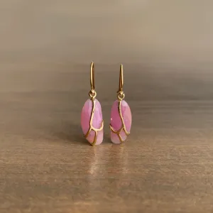 Small Pink Sapphire Butterfly Earrings