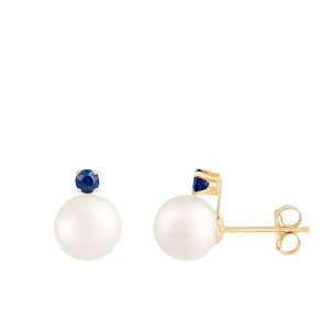 Splendid Pearls 7mm Saphire Pearl Earrings